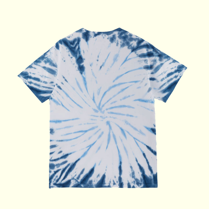 Men's Fashion T-shirt of Blue and White Tie-Dye
